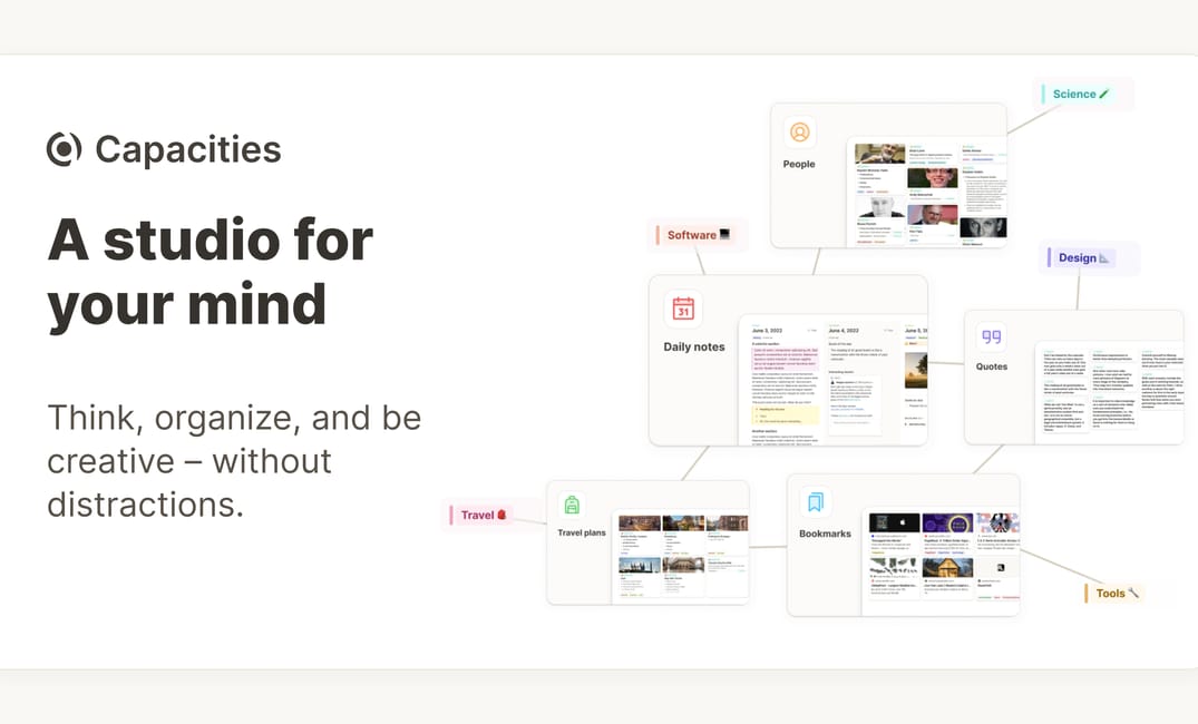 Capacities: Networked note-taking app